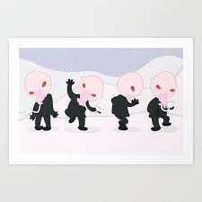 Dancing Ood Peanuts Parody Art Print By