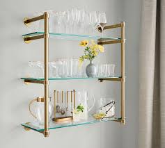 Everson Brass Tiered Shelves Stylish