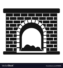 Brick Fireplace Icon Simple Style
