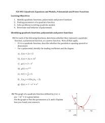 Solved F20 Ws 5 Quadratic Equations And