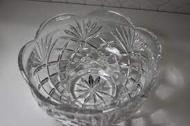 Large Vintage Lead Crystal Cut Glass