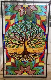 Stained Glass Hanging Panel P 299 Tree