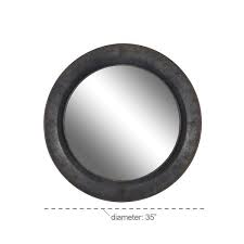 Round Framed Gray Wall Mirror 46015