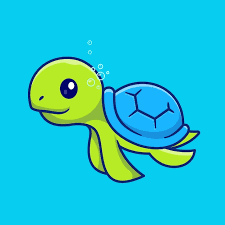 Free Vector Cute Turtle Swimming