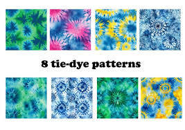 Blue Seamless Tie Dye Pattern Graphic
