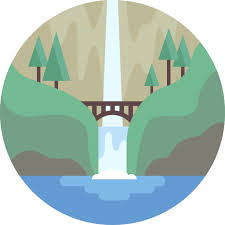 Nature Landscape Scenery Waterfall Icon