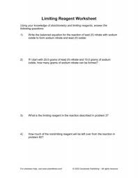 Limiting Reagent Worksheet C 2002