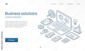 Business Solutions Modern Isometric