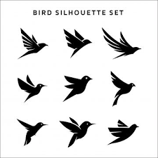Birds Flying Silhouette Vector Png Set