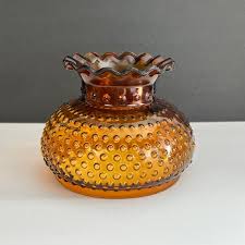 Dark Amber Hobnail Translucent Glass