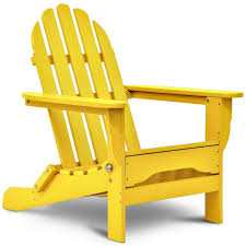 Durogreen Icon Lemon Yellow Plastic Folding Adirondack Chair