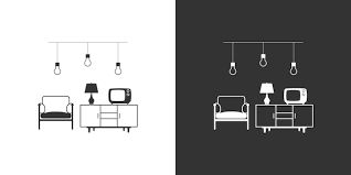 Living Room Furniture Icon Black And