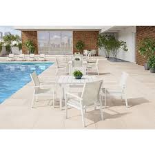 Home Decorators Collection Cooper Springs White 5 Piece Aluminum Commercial Grade Sling Outdoor Dining Set