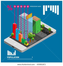 Flat 3d Isometric Mobile Navigation