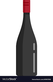 Old Wine Bottle Icon Flat Isolated