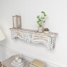 Wood Wall Shelf With Metal Brackets