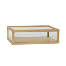 Small Display Oak Glass Box By Hubsch