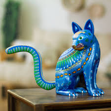 Novica Oaxaca Folk Art Alebrije Mystical Cat Figurine