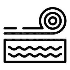 Floor Roll Icon Outline Vector Wood