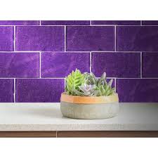 Gia Purple Sparkle 7 5cm X 15cm Glass Tile