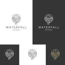Waterfall Logo Icon Design Template