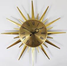 Golden Sunburst Brass Wall Clock