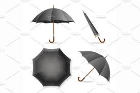 Yellow Umbrella Template Set Vector