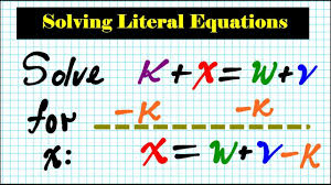 Solve Literal Equations