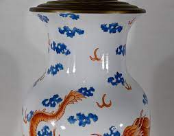 Dragons Table Lamp In Chinese Porcelain