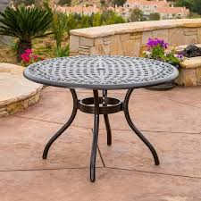 Noble House Phoenix Hammered Bronze Round Aluminum Outdoor Dining Table