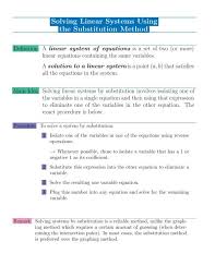 Solving Linear Systems Using The