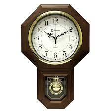 Timekeeper 180wagm Essex Modern Pendulum Wall Clock Brown White