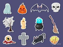 Set Of Icon Halloweeen Stickers
