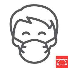 Man In Face Mask Line Icon Coronavirus