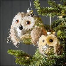 Owl Glass Ball Ornament West Elm