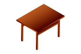 Wood Table Icon Isometric Style
