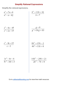 Simplify Rational Expressions