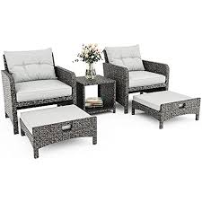 Pamapic 5 Pieces Wicker Patio Furniture