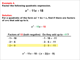 Math Example Quadratics Factoring