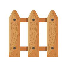 Vector Garden Wooden Fence Icon Isolated
