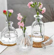 Flowers Clear Glass Vase Small Bud Vase
