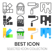 Wall Paint Vector Icon Set Collection