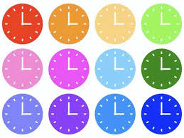 Flat Clock Colorful Icon Set A
