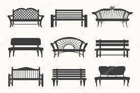 Outdoor Benches Icons Stock Vector By