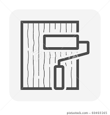 Wood Floor And Color Paint Vector Icon