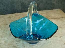 Vintage Viking Art Glass Epic Blue And