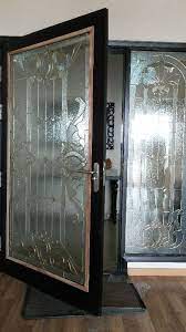 Wood Polished Designer Main Glass Door