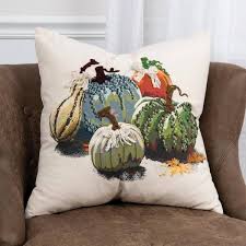 Green Ivory Harvest Embroidered Gourds