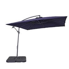 8 2 Ft X 8 2 Ft Hanging Cantilever Patio Umbrella In Dark Blue With Base