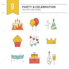 Party And Event Planning Icons Stock